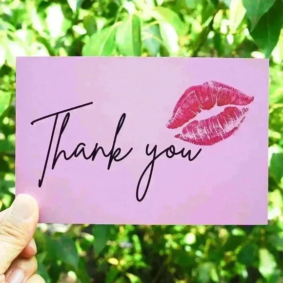 10 Thank You for Your Purchase Cards red lips Kiss sweet Package - Picture 4 of 7